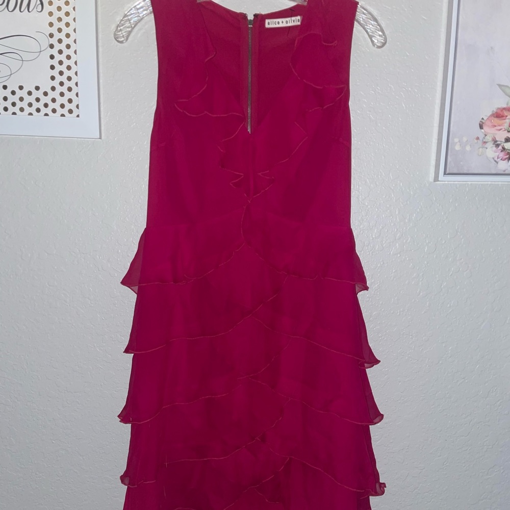 Alice and Olivia stunning deep pink silk dress/SZ 4/$459**
